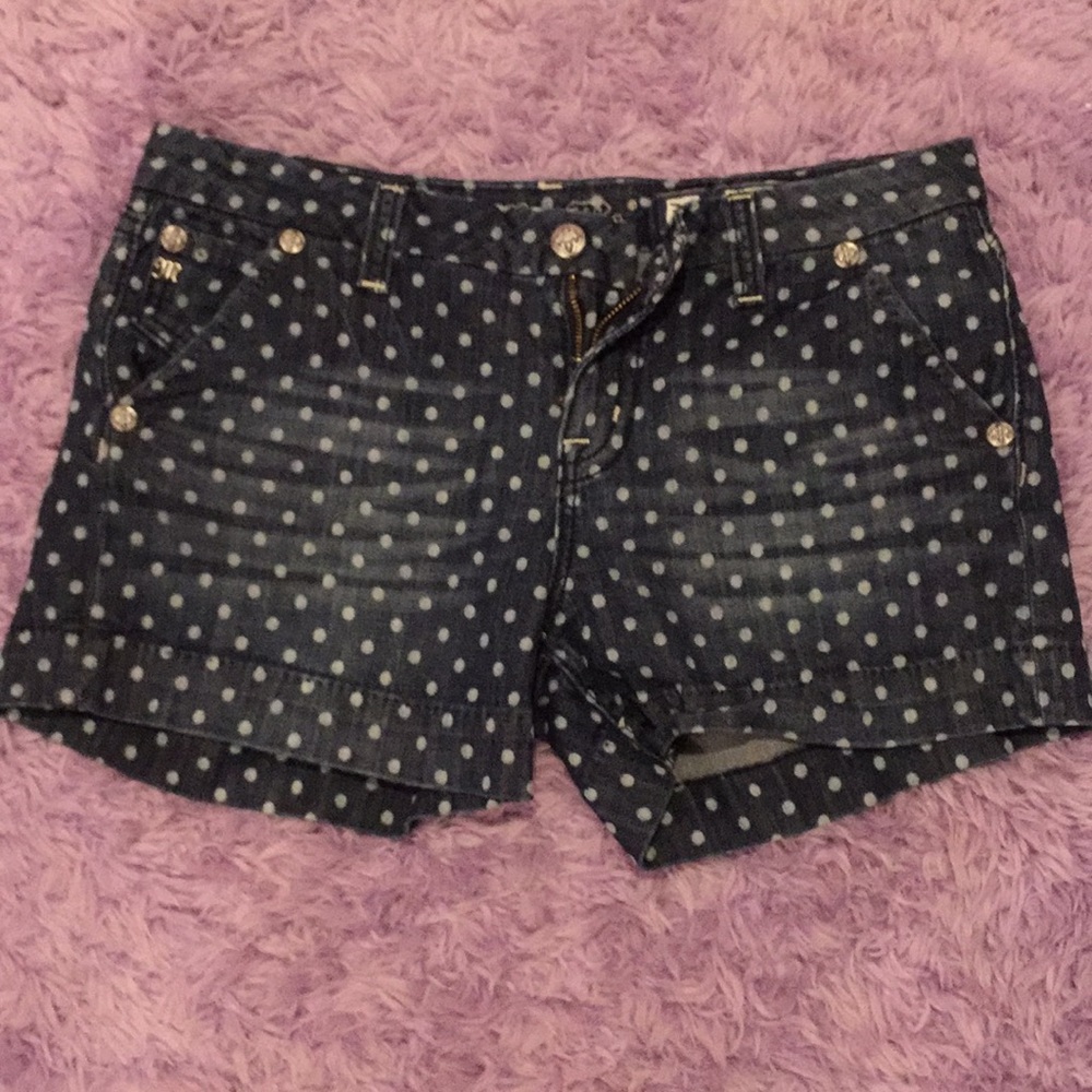 Miss Me Polka Dot Denim Shorts